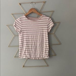 pink and white striped top